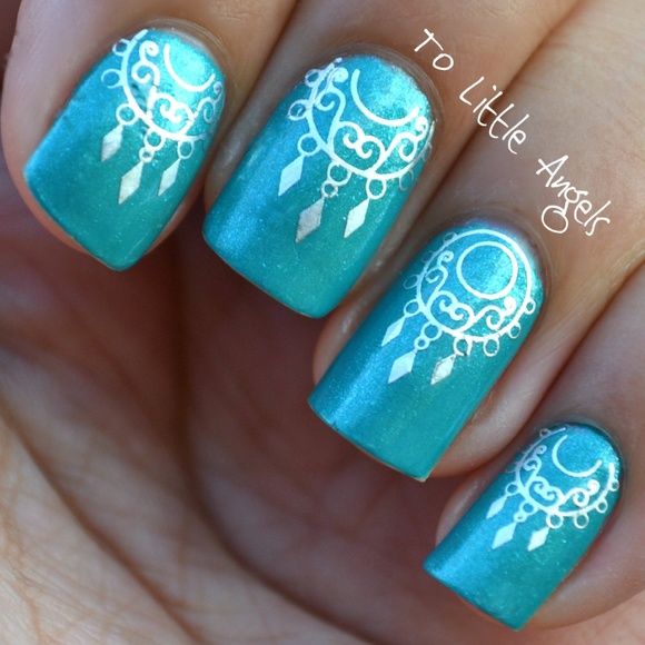 Dream Catcher - Nail Art Decal - Blue60 - Picture 1 of 4